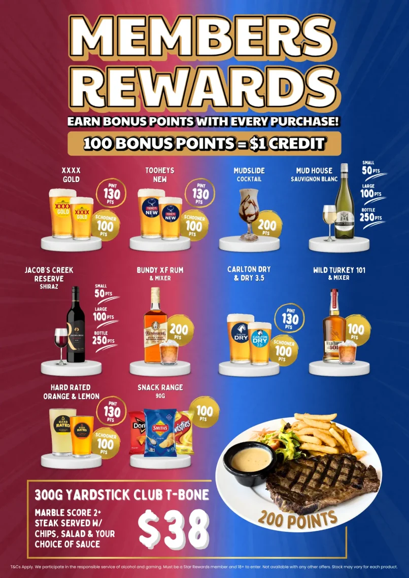 Gain bonus points on top drinks and meals through Members Rewards. Sign up and start earning points on rewards that you can spend, join today!